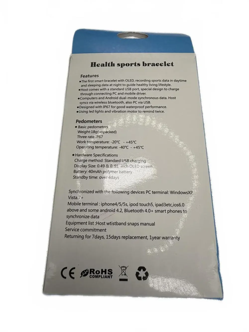 NewSmart Bracelet Fitness Tracker Activity Step Tracker Heart Rate Monitor Sleep
